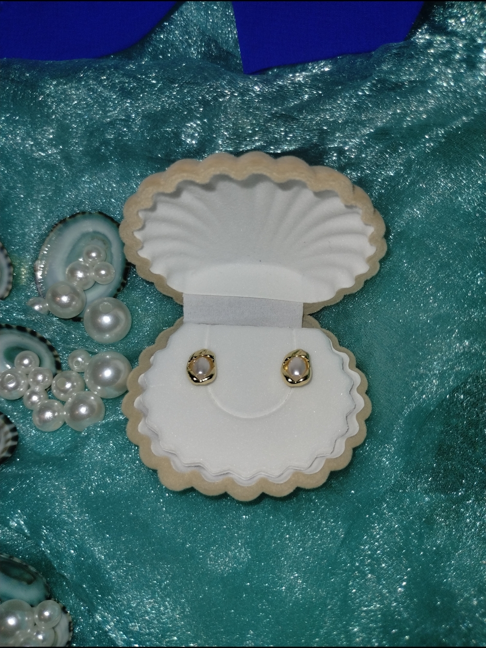 Classic Teardrop Gold-Tone Pearl Earrings-Wedding